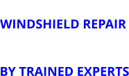 WINDSHIELD REPAIR  BY TRAINED EXPERTS